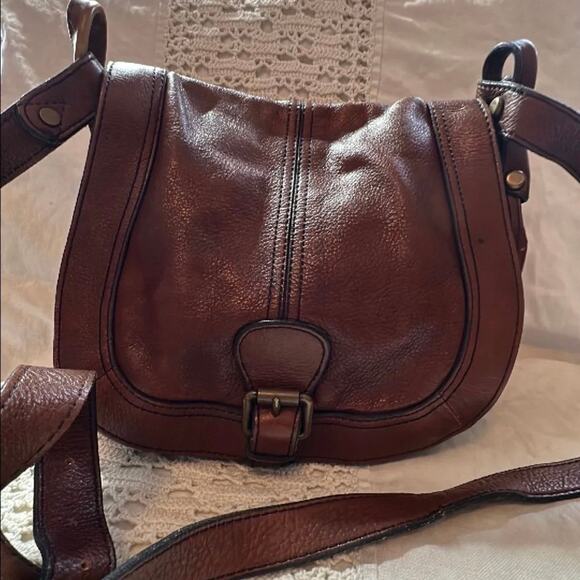Fossil Messenger Bag Brown Crossbody - Picture 2 of 5